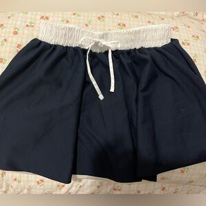 H&M Dark Blue and White Skater Skirt